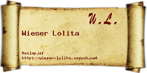Wieser Lolita névjegykártya